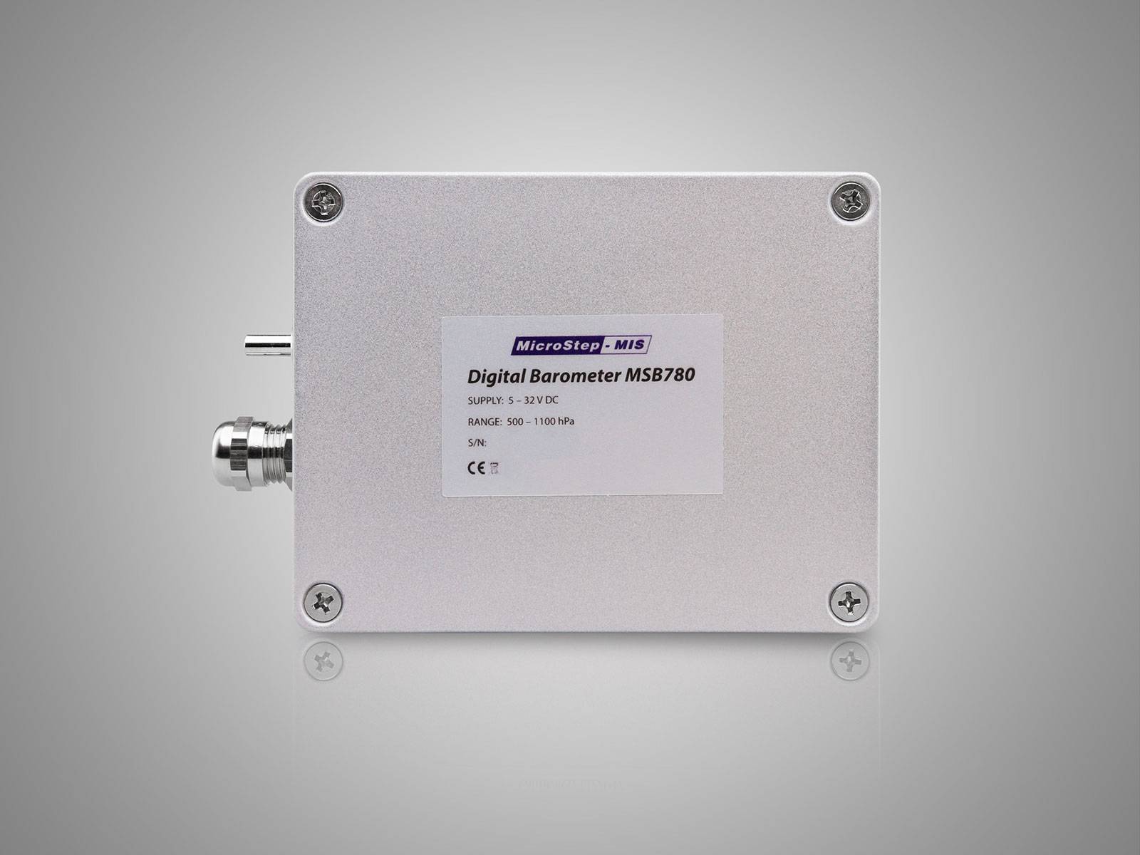 MicroStep-MIS | Front view of digital barometer MSB780