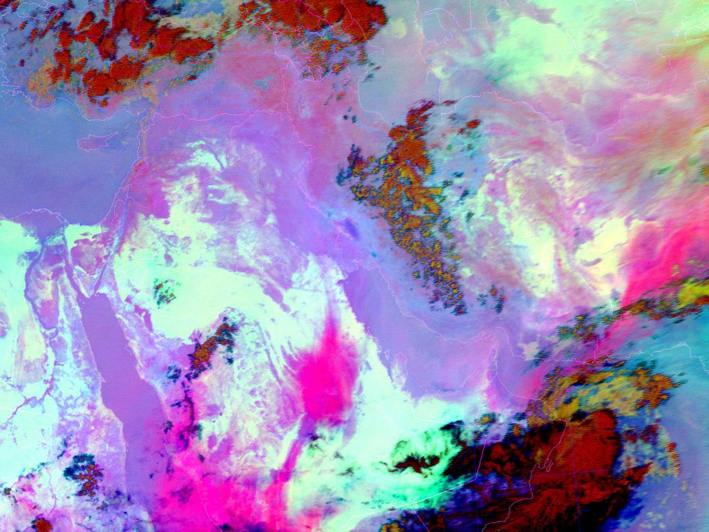 Satellite view of tropical storm Ashobaa