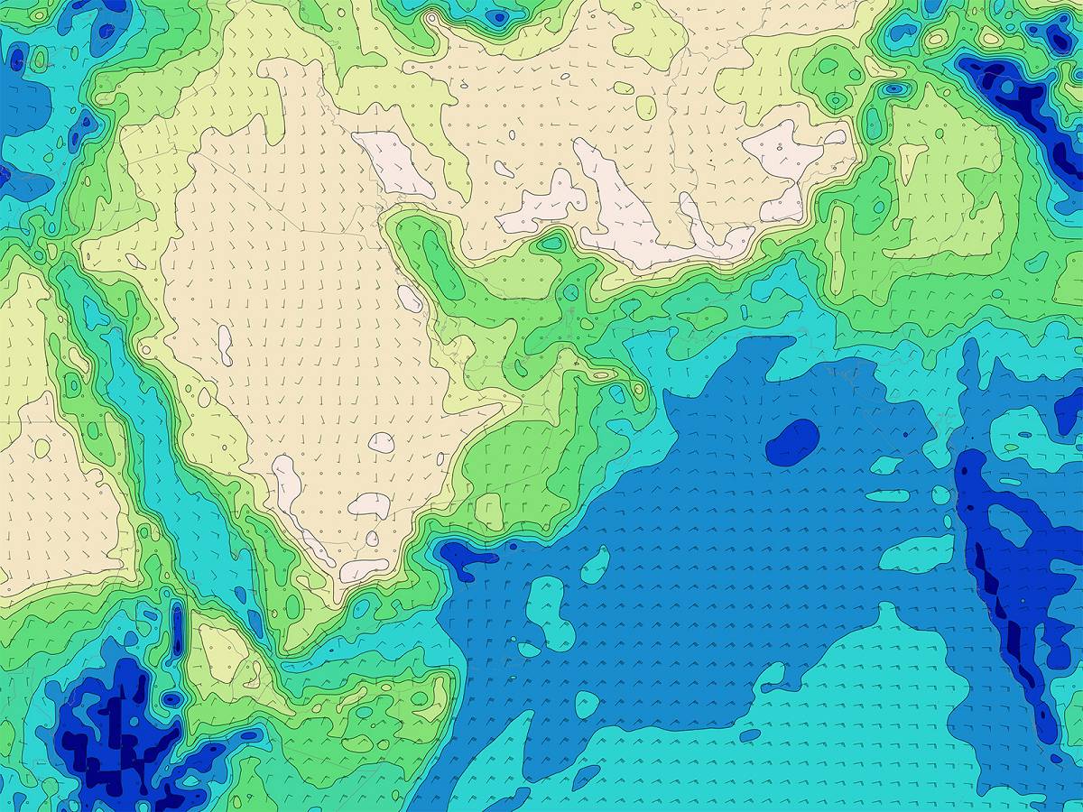 MicroStep-MIS | Screenshot of wind and relative humidity map from IMS4 Maps