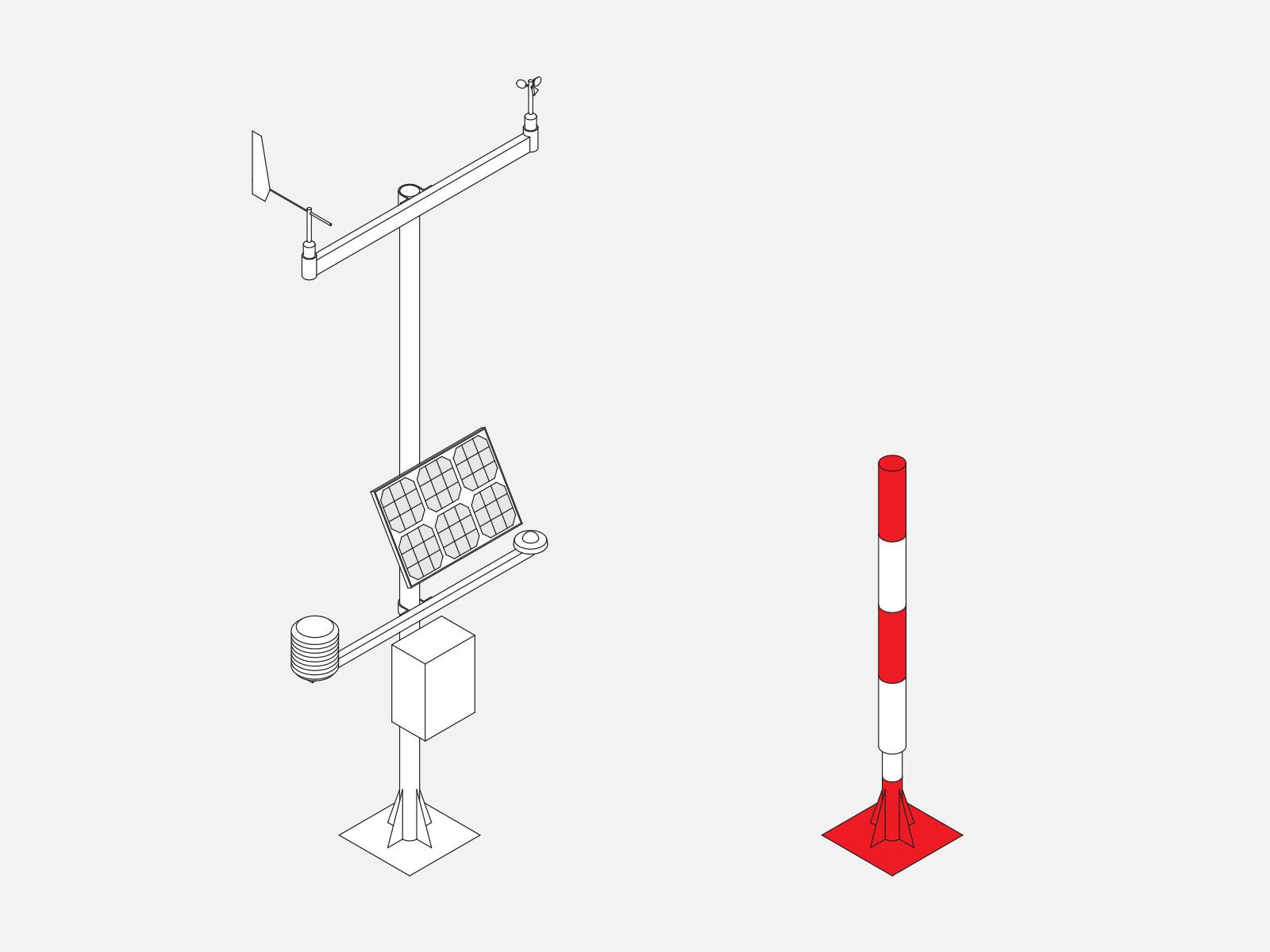 MicroStep-MIS | Non-tiltable Aluminum Meteorological Mast